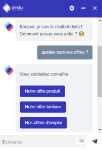 capture chatbot choix guidé