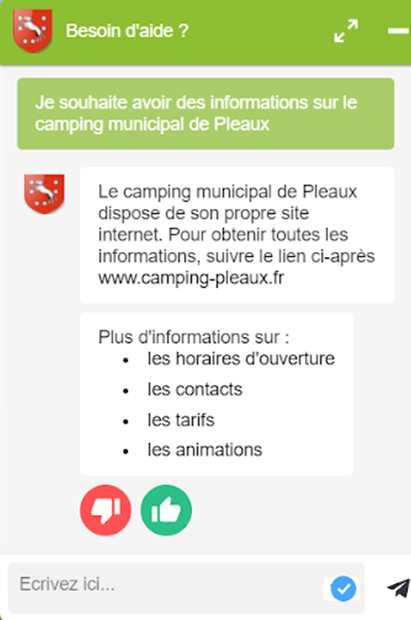 chatbot mairie de Pleaux