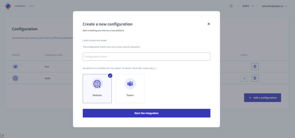 configuration teams